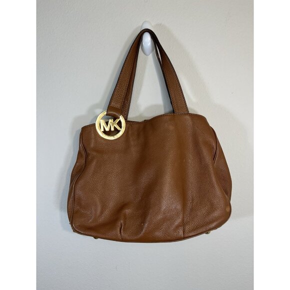 Michael Kors Fulton Large Leather East West Tote Bag luggage color - Picture 1 of 16